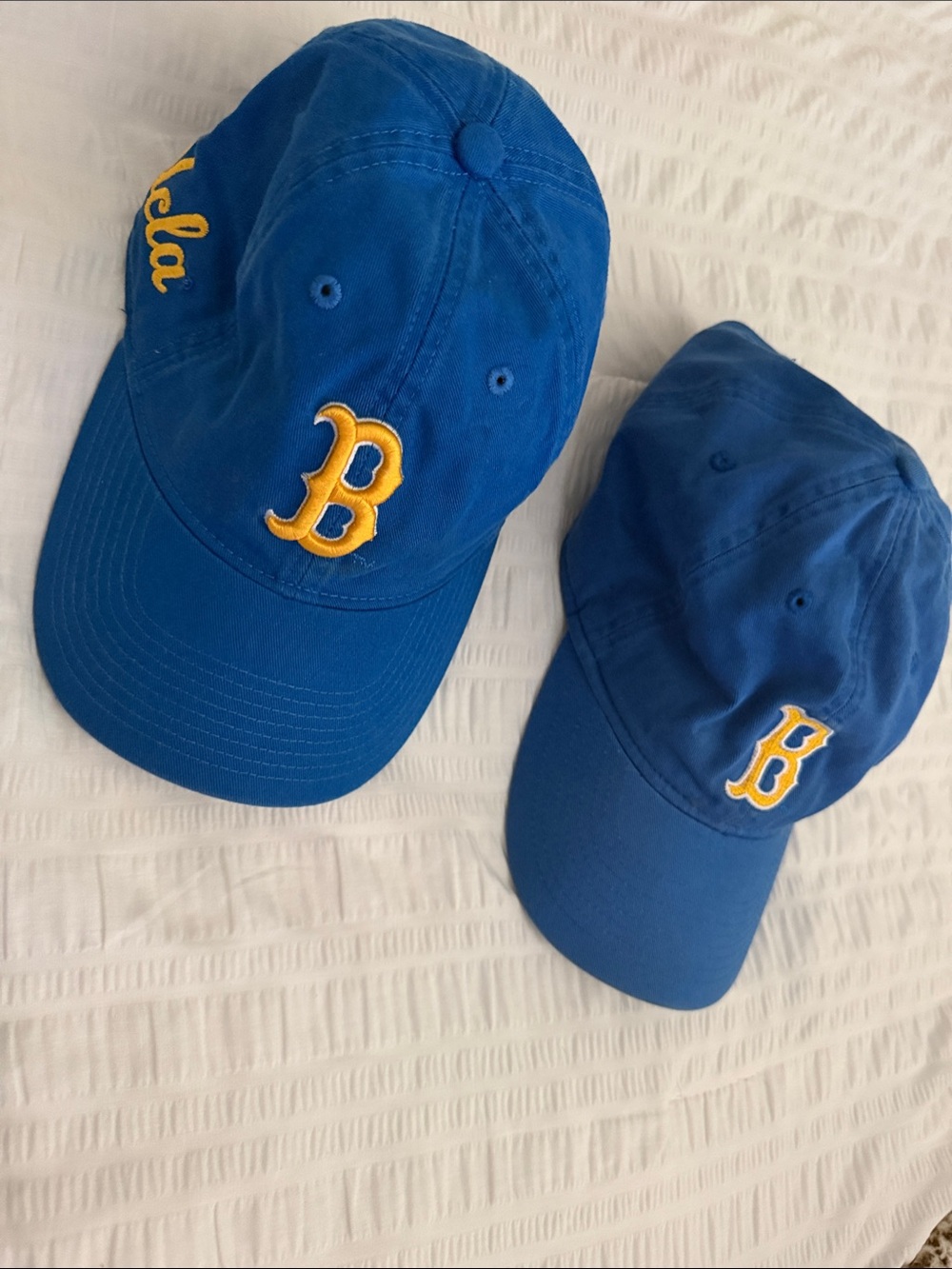 Adidas Blue UCLA Bruins Baseball Caps with Yellow 'B' Embroidery
